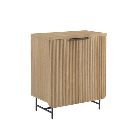 Modern Scandi Fluted Door Storage Console - Coastal Oak by Walker Edison | Bel Furniture