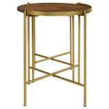 Malka - 2 Piece Round Wood Nesting Table - Dark Brown And Gold by Coaster Fine Furniture | Bel Furniture
