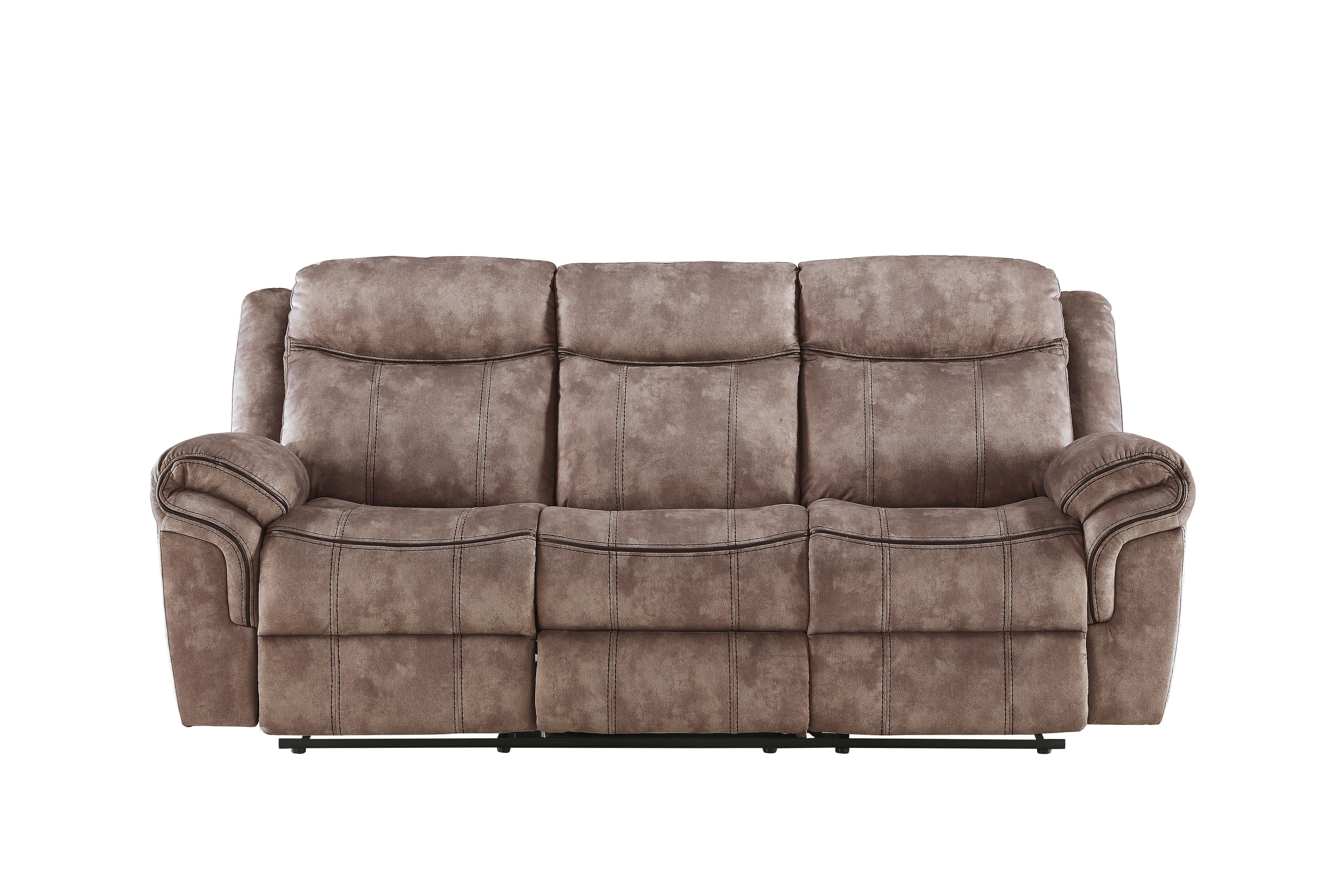 Zubaida - Two Tone Velvet Recliner Sofa With USB Port Drop Down Table