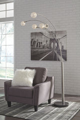 Winter - Silver Finish - Metal Arc Lamp by Signature Design by Ashley® | Bel Furniture