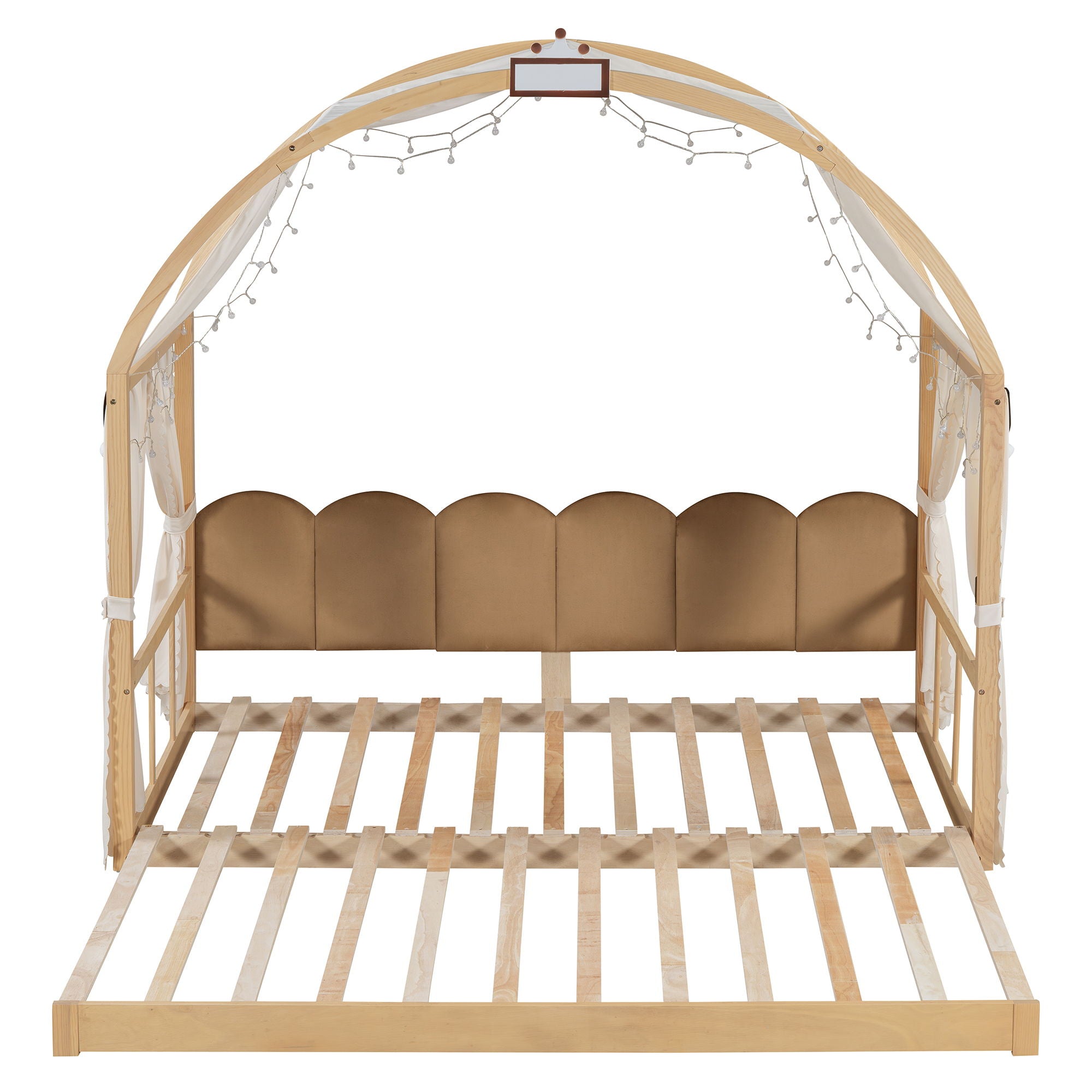 Extended Bed With Arched Roof And Trundle