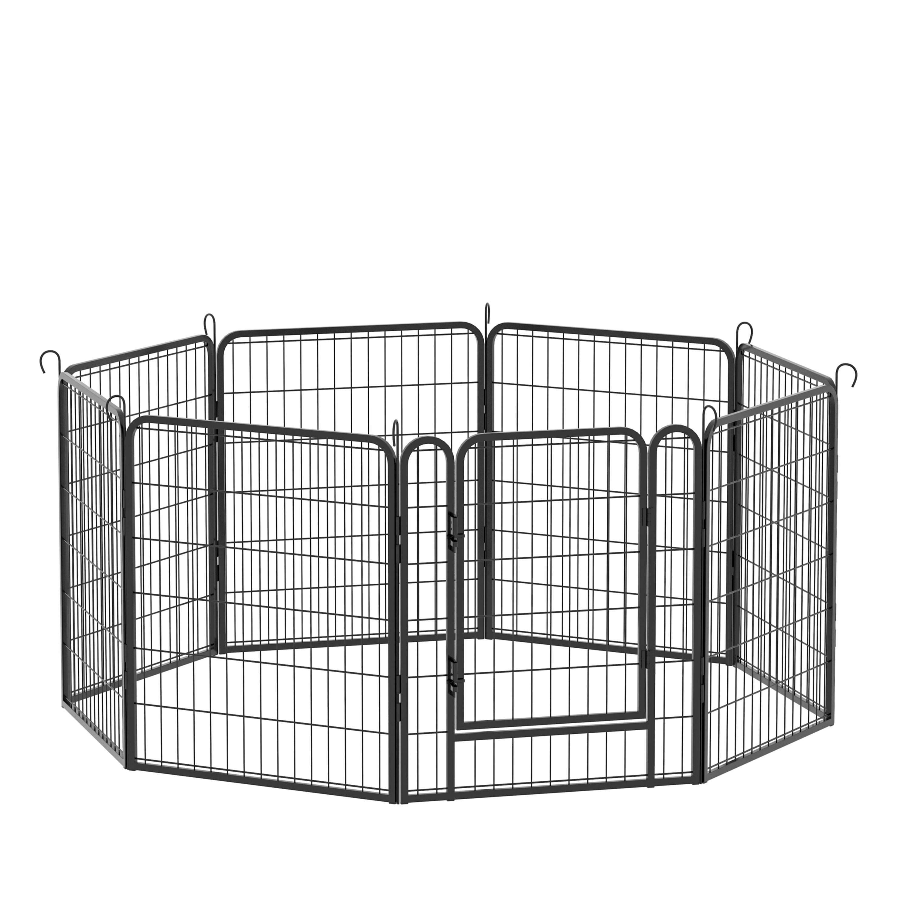 Heavy Duty Metal Playpen With Door, Dog Fence Pet Exercise Pen For Outdoor, Indoor