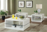Elana - Coffee Table Set White 3 Pc. Coffee Table, 2 End Tables by Coaster Fine Furniture | Bel Furniture