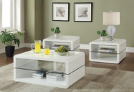 Elana - Coffee Table Set White 3 Pc. Coffee Table, 2 End Tables by Coaster Fine Furniture | Bel Furniture