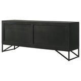 Riddell - 4 Door Wood Reeding Accent Cabinet - Matte Black by Coaster Fine Furniture | Bel Furniture