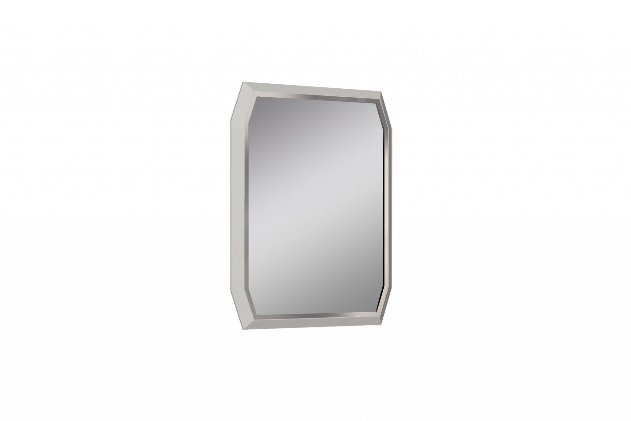 49" Abstract Glass Framed Accent Mirror - Taupe