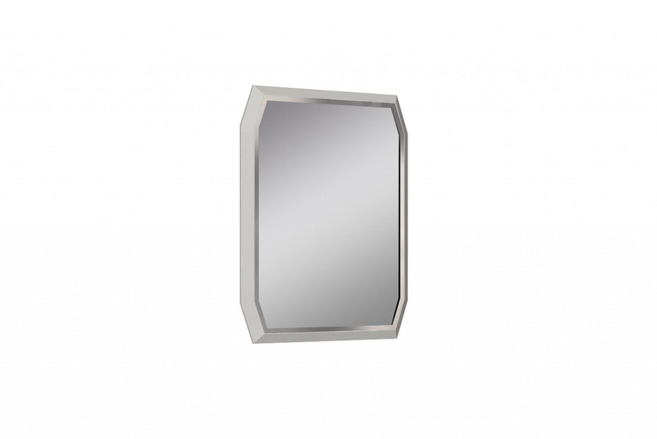 49" Abstract Glass Framed Accent Mirror - Taupe