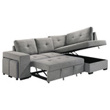 Roanne - Fabric Upholstered Sleeper Sectional Sofa - Gray
