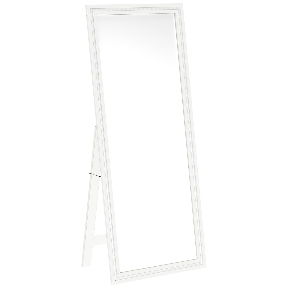 Windrose - Tempered LED Standing Mirror White by Coaster Fine Furniture | Bel Furniture