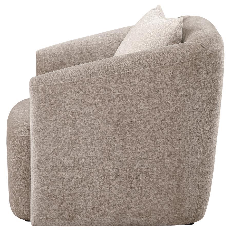 Townsend - Chenille Upholstered Rolled Arm Chair - Latte