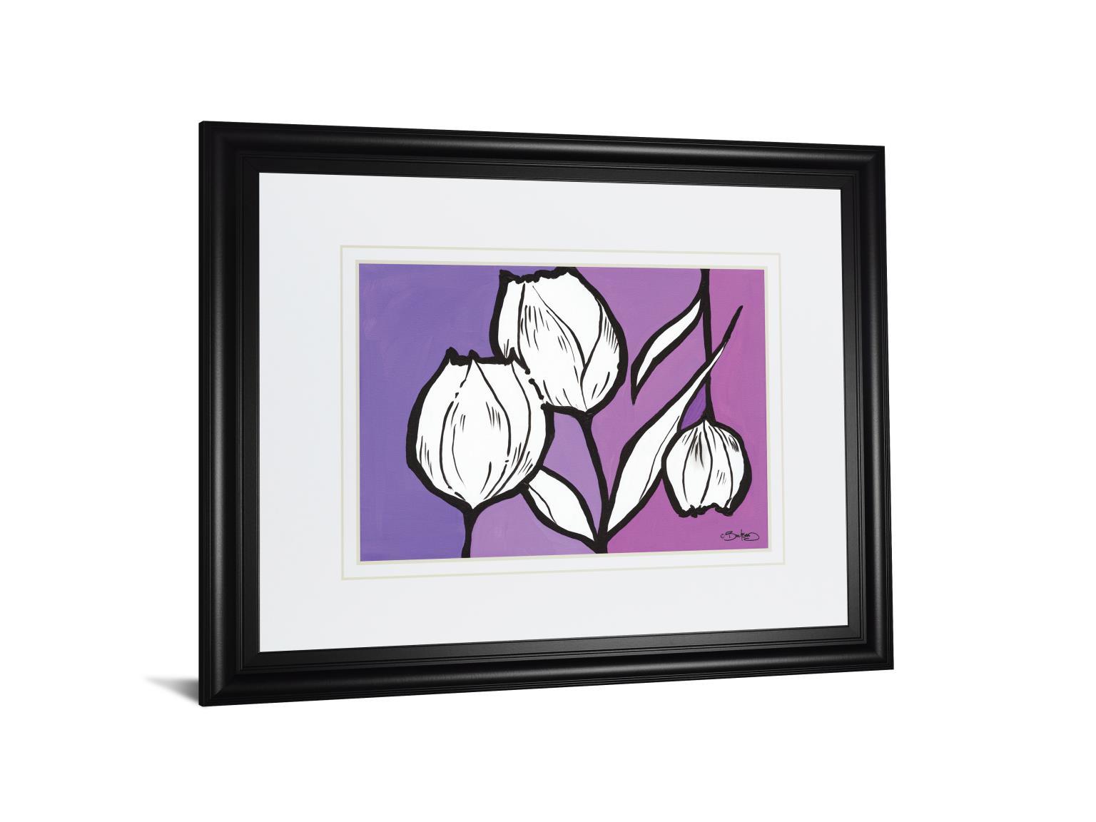 Flowers In Unity - Purple By David Bromstad - Framed Print Wall Art - Purple