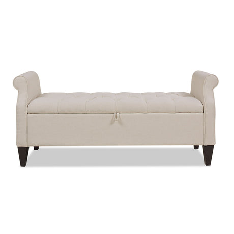 Jacqueline - Tufted Roll Arm Storage Bench by Jennifer Taylor Home | Bel Furniture