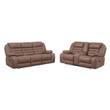 Lucius - Console Reclining Loveseat With Manual Recline - Brown