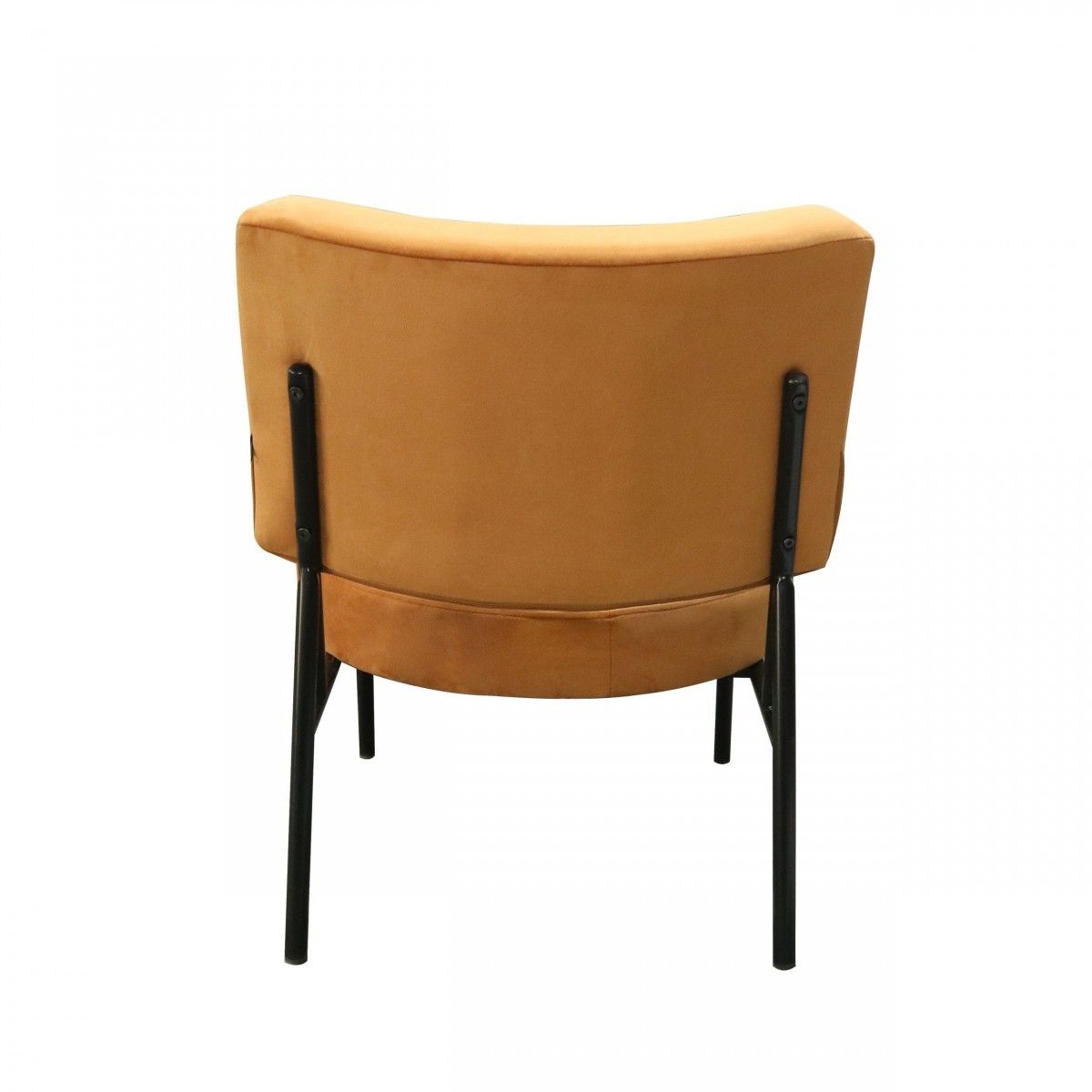 Contemporary Rectangle And Circle Accent Chair - Orange