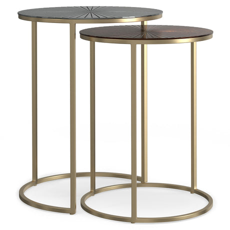 Drake - 2 Piece Nesting Table - Antique Nickel / Antique Copper by Simpli-Home | Bel Furniture
