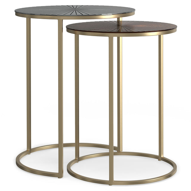Drake - 2 Piece Nesting Table - Antique Nickel / Antique Copper by Simpli-Home | Bel Furniture