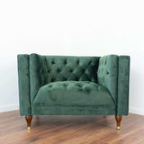 Evelyn - Mid-Century Modern Tufted Back Velvet Lounge Chair by Ashcroft Furniture | Bel Furniture
