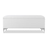 Madelyn - Modern Storage Bench - Bright White Dye by Jennifer Taylor Home | Bel Furniture