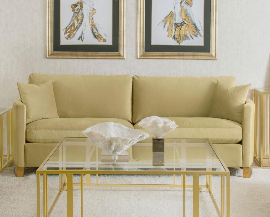 Corliss - Upholstered Arched Arm Sofa by CoasterElevations | Bel Furniture