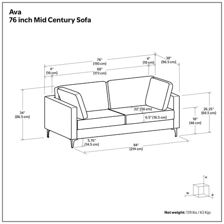 Ava - Mid Century Sofa, Upholstered - view 18