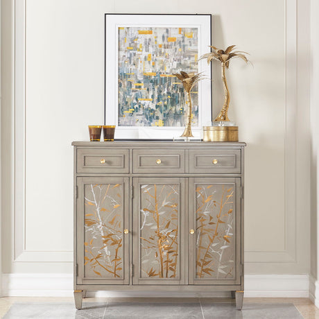 Dauphin - Handpainted Entryway Storage Cabinet - Gray Cashmere by Jennifer Taylor Home | Bel Furniture