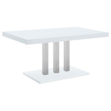 Brooklyn - 5 Piece Rectangular Dining Set - White High Gloss by CoasterEssence | Bel Furniture