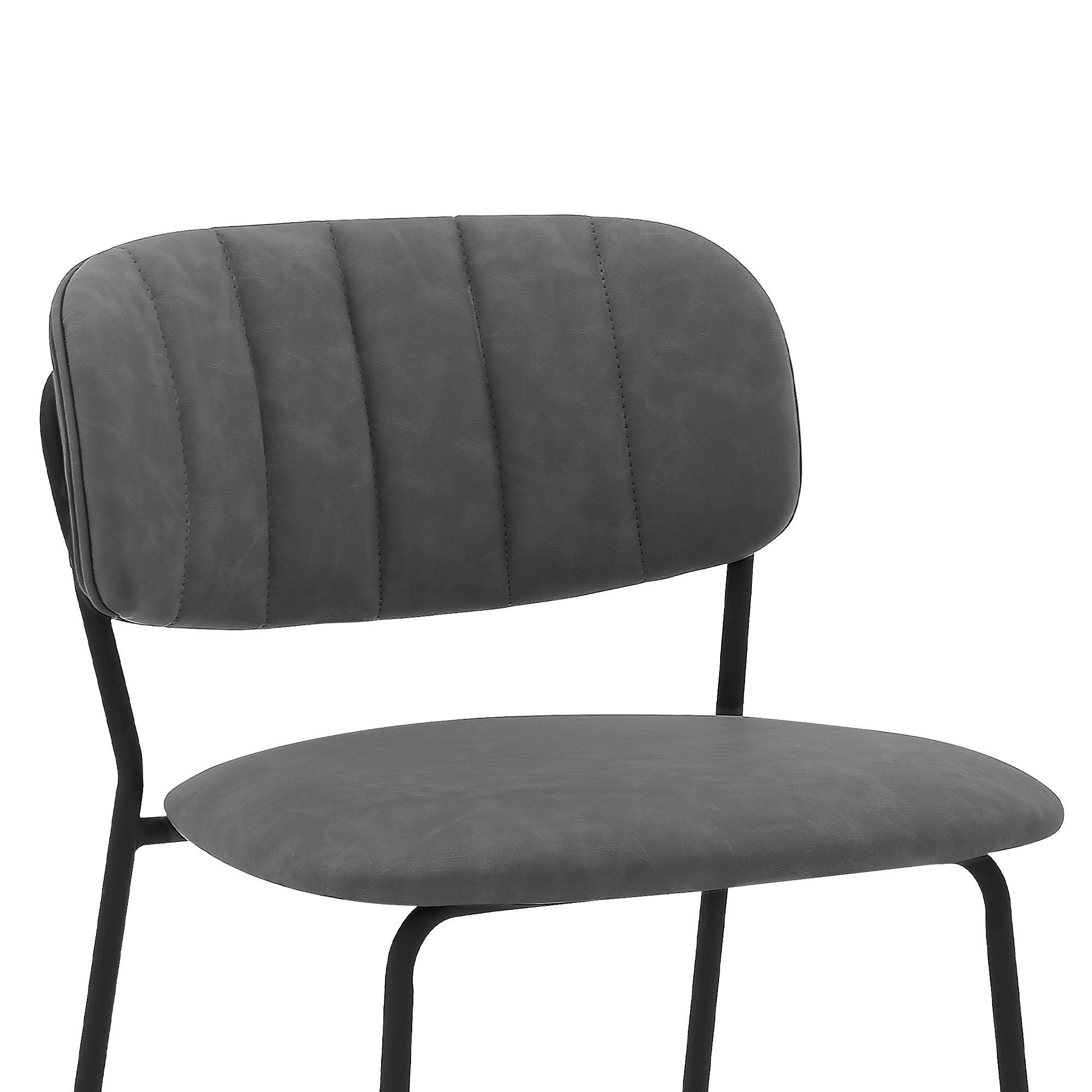 Iron Counter Height Bar Chair - Gray / Black