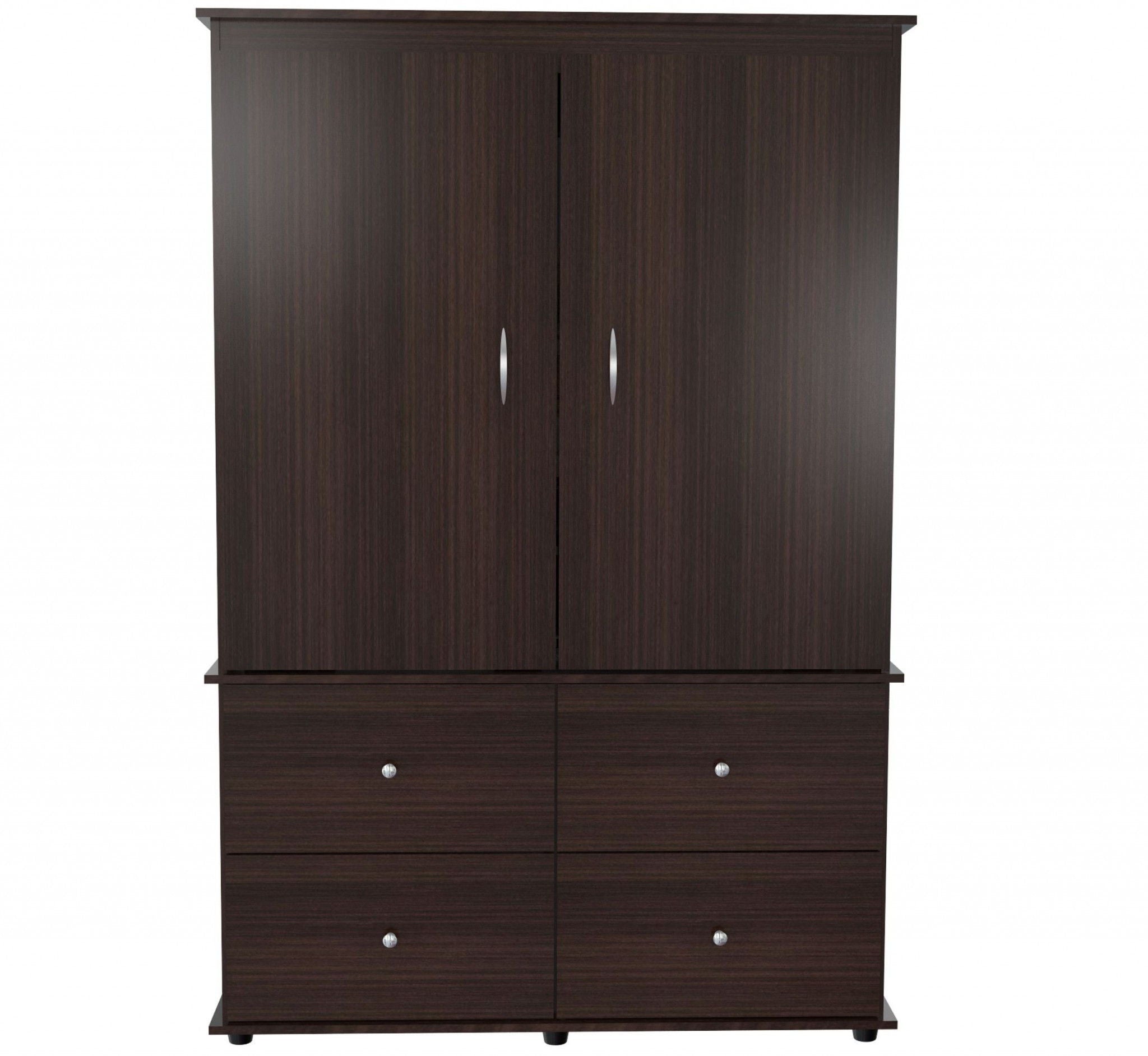 Melamine Mirrored Four Drawer Combo Dresser - Espresso