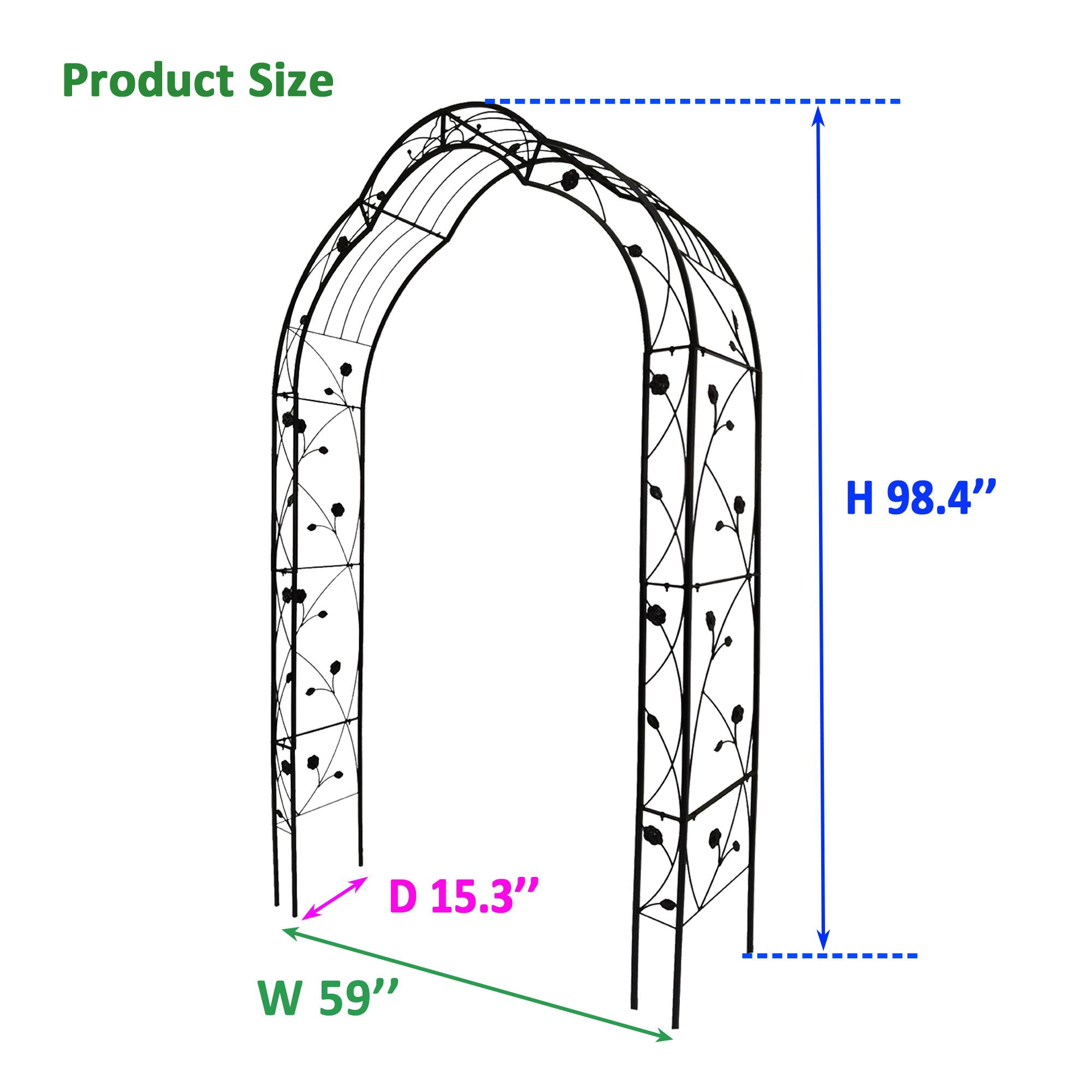 Metal Garden Arch Assemble Freely With 8 Styles Garden Arbor Trellis Climbing Plants Support Rose Arch