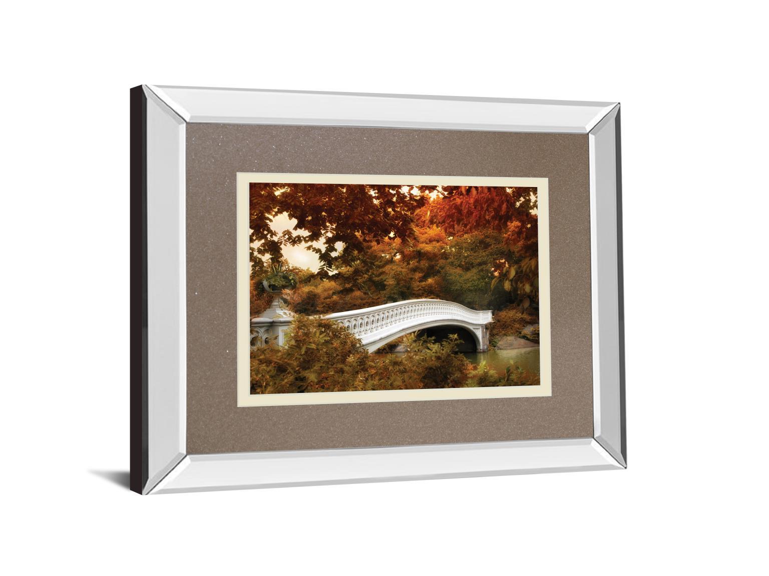 Bow Bridge By Tom Reeves - Mirror Framed Print Wall Art - White