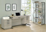 Loomis - 4-Drawer Computer Desk - Whitewashed Gray by CoasterEssence | Bel Furniture