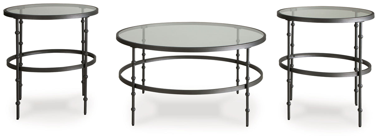 Kellyco - Gunmetal - Occasional Table Set (Set of 3) by Signature Design by Ashley® | Bel Furniture