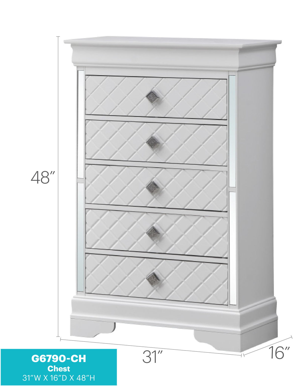 Verona - Stylish Chest - Silver Champagne