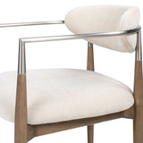 Artemis - Mixed Material Upholstered Dining Arm Chair - Warm White