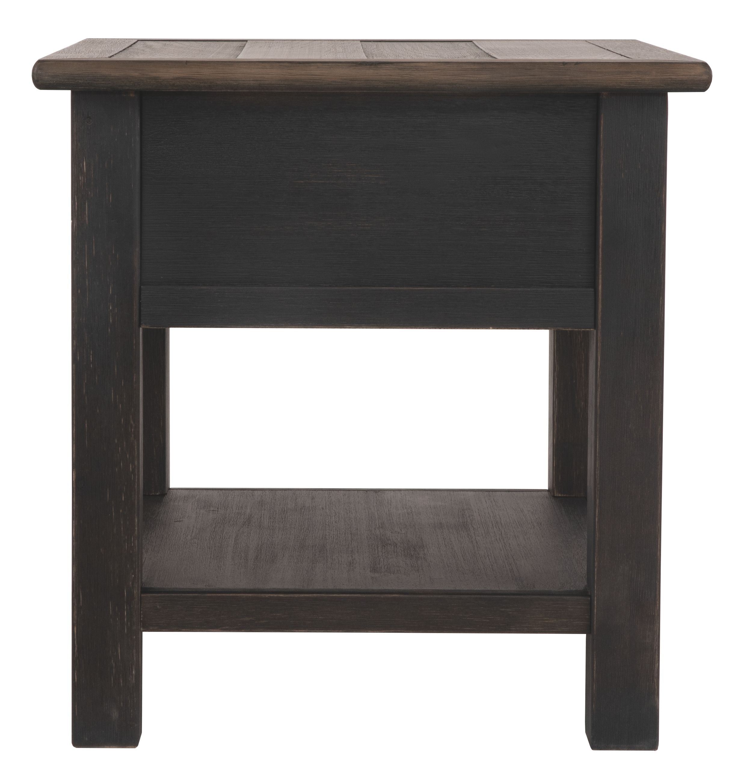 Tyler - Grayish Brown / Black - Rectangular End Table