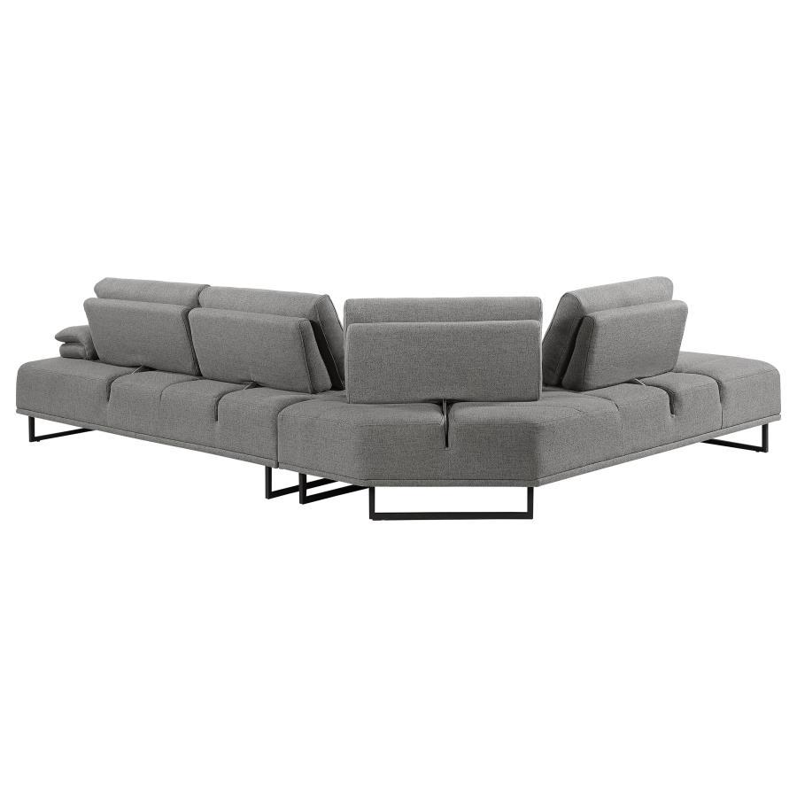 Arden - Upholstered Sectional Sofa With Adjustable Back - Taupe