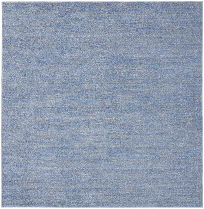 5' X 5' Square Striped Non Skid Indoor / Outdoor Area Rug - Blue / Gray