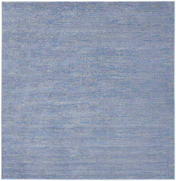 5' X 5' Square Striped Non Skid Indoor / Outdoor Area Rug - Blue / Gray