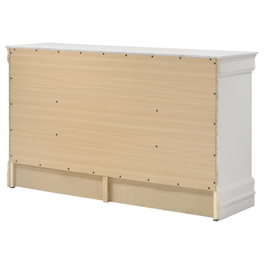 Louis Philippe - 6 Drawer Dresser - White