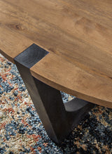 Hanneforth - Brown - Round Cocktail Table by Signature Design by Ashley® | Bel Furniture