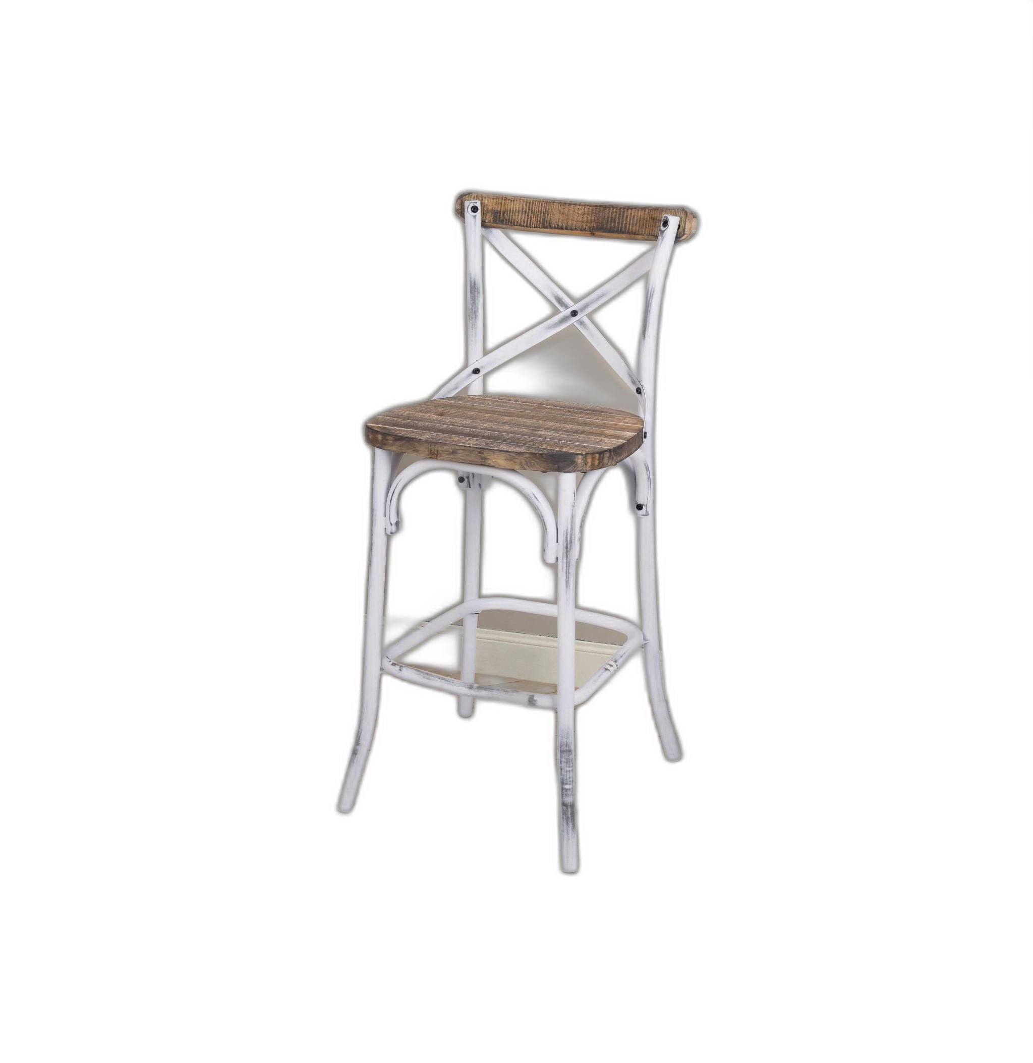 Iron Bar Chair - Brown / White