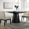 Jasper - Wide Contemporary Round Dining Table With Fabric Chairs Set by Lilola Home | Bel Furniture