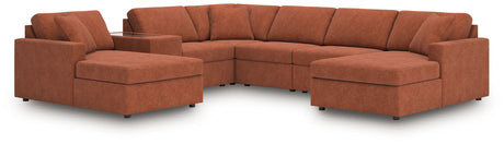 Modmax - Spice - Sectional Light Brown 7 Pc. Sectional With Laf And Raf Corner Chaises And Storage Console by Signature Design by Ashley® | Bel Furniture