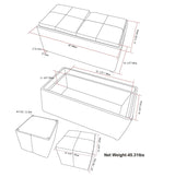 Avalon - 5 Piece Storage Ottoman - Distressed Black by Simpli-Home | Bel Furniture