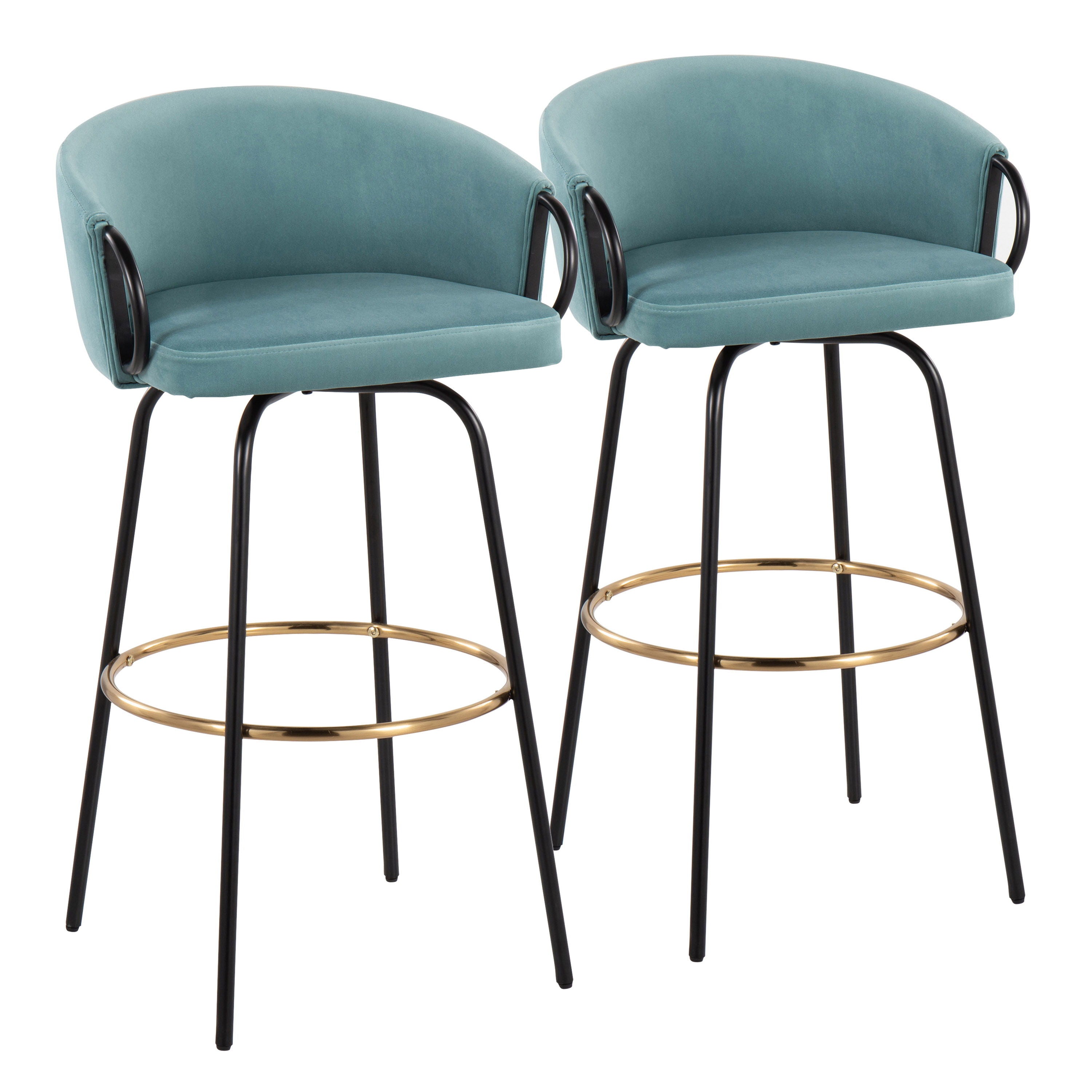 Claire - Contemporary / Glam Barstool With Footrest (Set of 2)