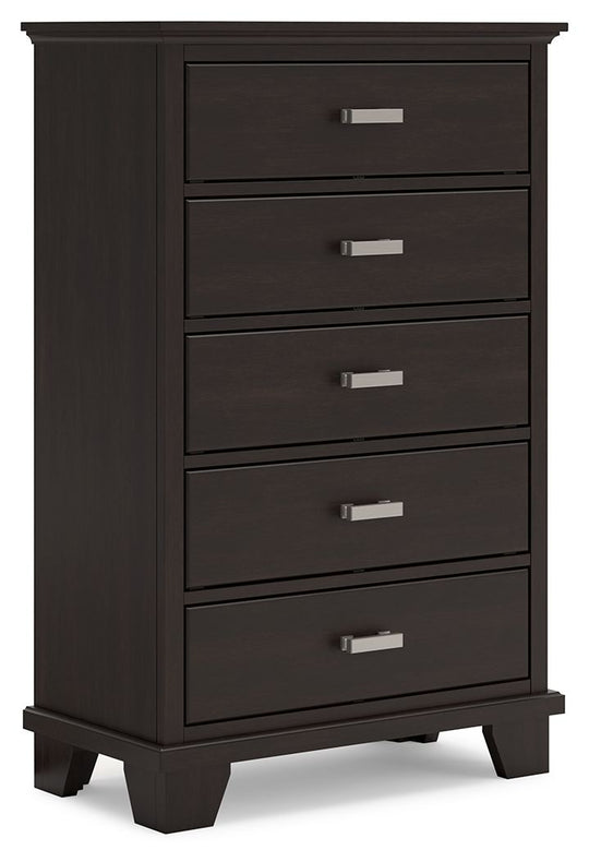 Covetown - Dark Brown - Five Drawer Chest by Signature Design by Ashley® | Bel Furniture