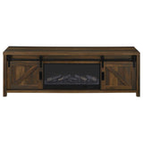 Enfield - 71" TV Stand Fireplace Media Console - Dark Pine