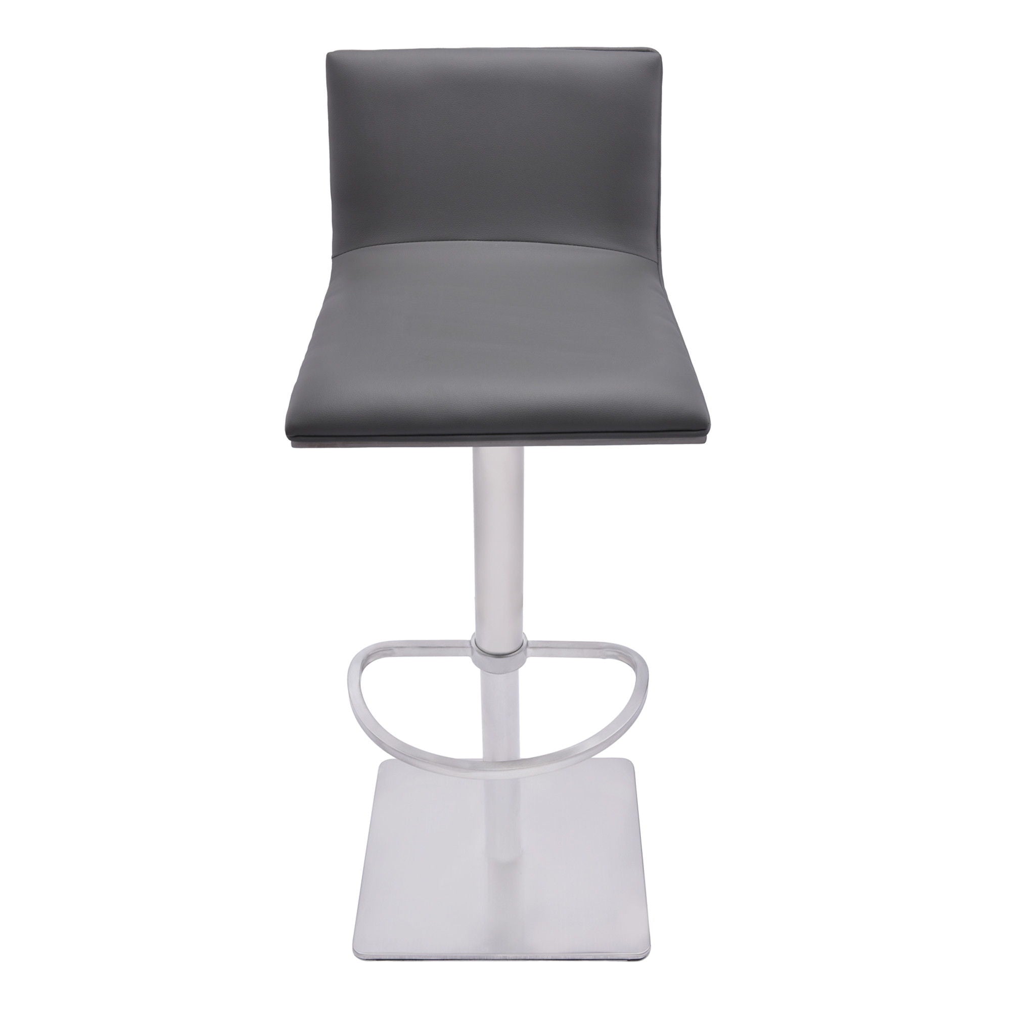 Swivel Backless Adjustable Height Bar Chair - Gray / Silver