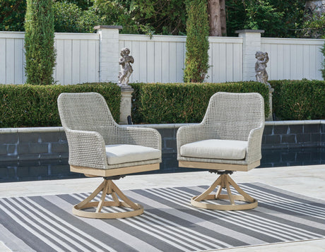 Seton Creek - Swivel Chair With Cushion (Set of 2) - Gray - view 9