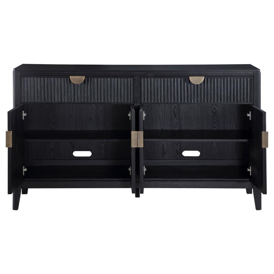 Brookmead - 4 Door Sideboard Buffet Storage Cabinet - Black by Coaster Fine Furniture | Bel Furniture